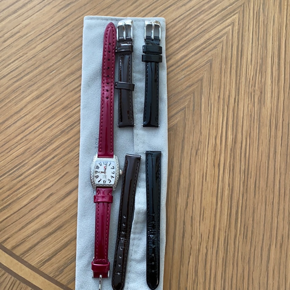 Diamond face, interchangeable band Michele watch
